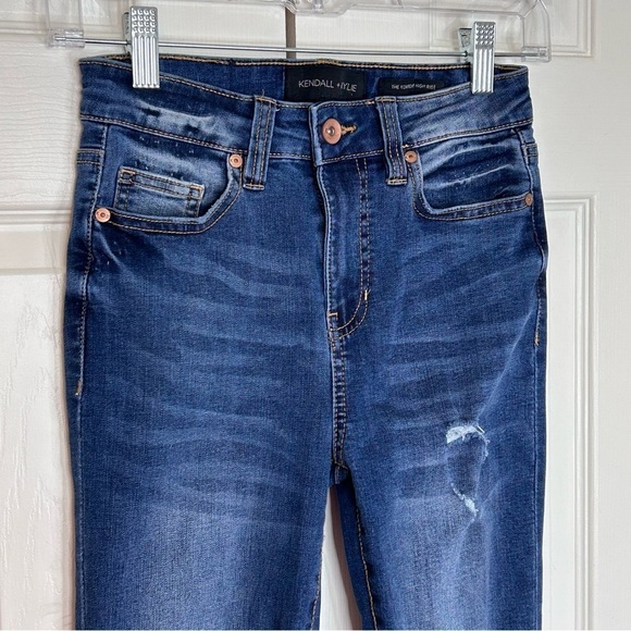 Kendall + Kylie High Rise Distressed Ankle Jeans Size 25 - Picture 3 of 11